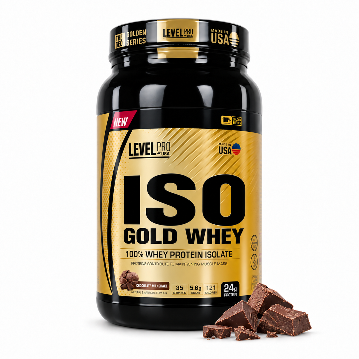 Proteína ISO Gold Whey · Level Pro